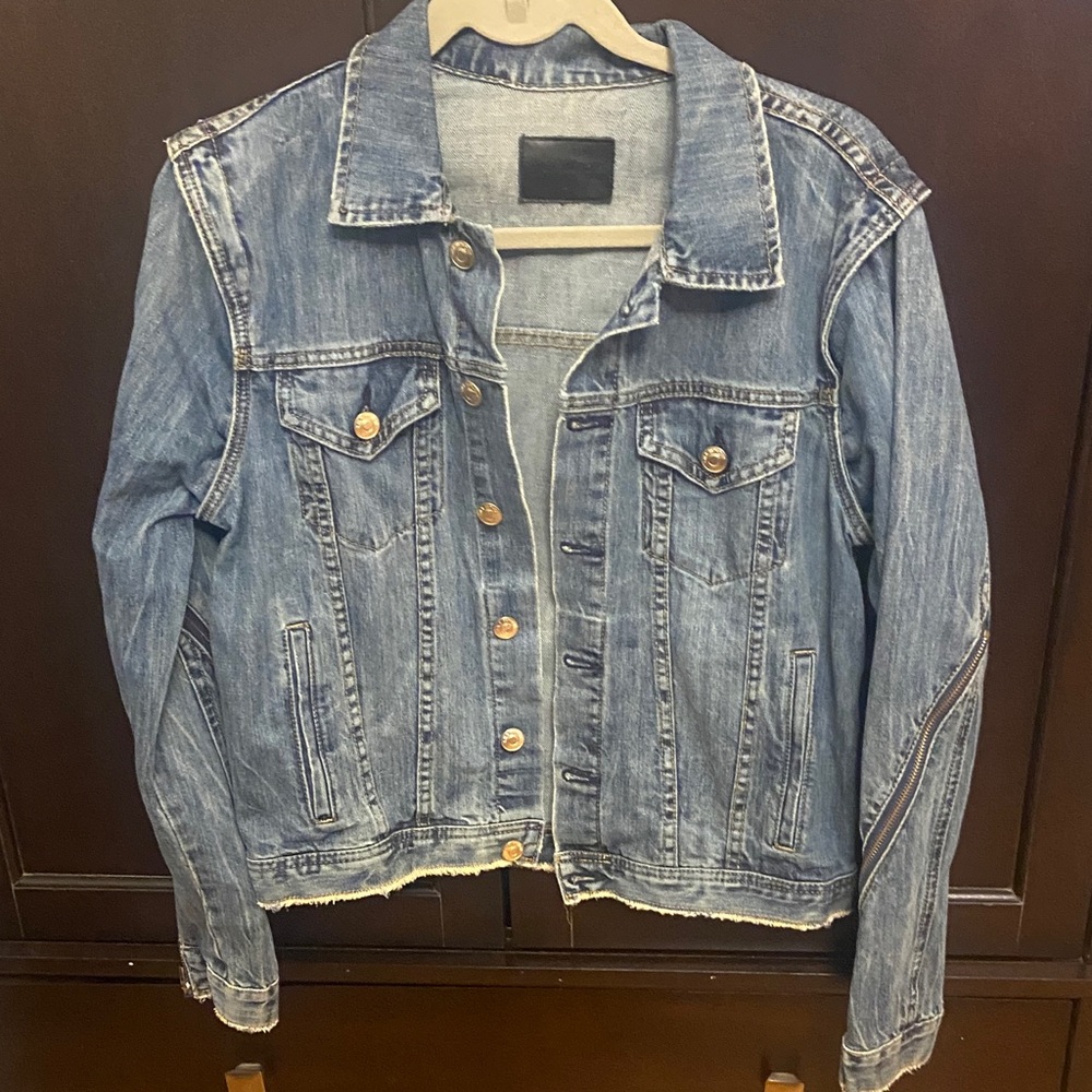 Lala Anthony Denim Jacket with Button Details